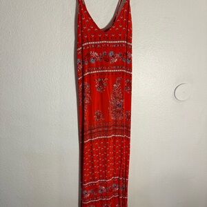Old Navy Red Patterned Dress